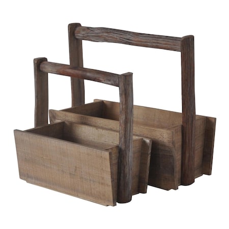 Cheungs Wooden Storage with wooden Handle - Set of 2 4902-2